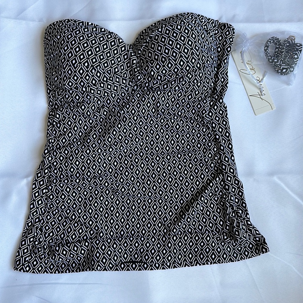 NWT Anne Cole Twisted Bandeau Tankini Swim Top